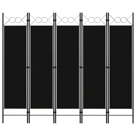 Biombo divisor de 5 paneles negro 200x180 cm de vidaXL, Divisores de ambientes - Ref: Foro24-320710, Precio: 49,45 €, Descuen...