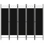 Biombo divisor de 5 paneles negro 200x180 cm de vidaXL, Divisores de ambientes - Ref: Foro24-320710, Precio: 50,40 €, Descuen...
