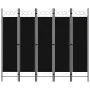 Biombo divisor de 5 paneles negro 200x180 cm de vidaXL, Divisores de ambientes - Ref: Foro24-320710, Precio: 49,45 €, Descuen...