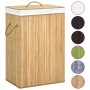 Cesto de ropa sucia de bambú 2 secciones 72 l de vidaXL, Cestas para ropa - Ref: Foro24-320739, Precio: 34,33 €, Descuento: %