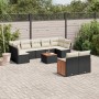 Set de sofás de jardín 10 pzas cojines ratán sintético negro de , Conjuntos de jardín - Ref: Foro24-3260376, Precio: 601,02 €...