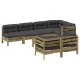 Set de sofás jardín 8 pzas con cojines madera pino impregnada de , Conjuntos de jardín - Ref: Foro24-3299352, Precio: 683,69 ...