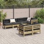 Set de sofás jardín 8 pzas con cojines madera pino impregnada de , Conjuntos de jardín - Ref: Foro24-3299352, Precio: 683,69 ...