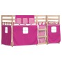 Litera con cortinas madera maciza de pino rosa 90x200 cm de , Camas y somieres - Ref: Foro24-3283894, Precio: 200,99 €, Descu...