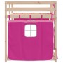 Litera con cortinas madera maciza de pino rosa 90x200 cm de , Camas y somieres - Ref: Foro24-3283894, Precio: 200,99 €, Descu...