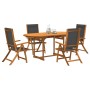Juego comedor de jardín 5 pzas madera maciza acacia y textileno de , Conjuntos de jardín - Ref: Foro24-3279266, Precio: 577,0...