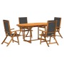Juego comedor de jardín 5 pzas madera maciza acacia y textileno de , Conjuntos de jardín - Ref: Foro24-3279266, Precio: 577,0...