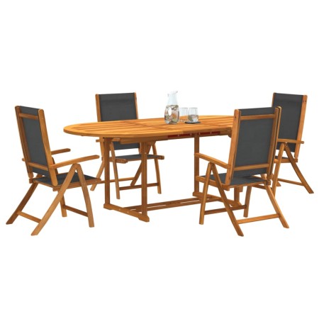 Juego comedor de jardín 5 pzas madera maciza acacia y textileno de , Conjuntos de jardín - Ref: Foro24-3279258, Precio: 612,9...