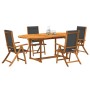 Juego comedor de jardín 5 pzas madera maciza acacia y textileno de , Conjuntos de jardín - Ref: Foro24-3279258, Precio: 612,9...