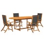 Juego comedor de jardín 5 pzas madera maciza acacia y textileno de , Conjuntos de jardín - Ref: Foro24-3279258, Precio: 612,9...