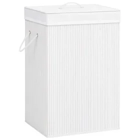 Cesto de la ropa sucia de bambú 2 secciones blanco 72 l de vidaXL, Cestas para ropa - Ref: Foro24-320743, Precio: 46,92 €, De...
