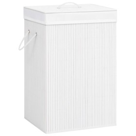 Cesto de la ropa sucia de bambú 2 secciones blanco 72 l de vidaXL, Cestas para ropa - Ref: Foro24-320743, Precio: 41,53 €, De...