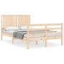 Estructura de cama de matrimonio con cabecero madera maciza de vidaXL, Camas y somieres - Ref: Foro24-3194736, Precio: 126,09...