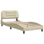 Estructura de cama con cabecero de tela color crema 80x200 cm de , Camas y somieres - Ref: Foro24-3207735, Precio: 133,89 €, ...