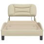 Estructura de cama con cabecero de tela color crema 80x200 cm de , Camas y somieres - Ref: Foro24-3207735, Precio: 133,89 €, ...