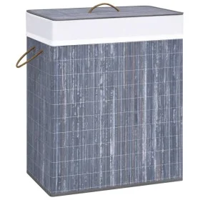 Cesto de la ropa sucia de bambú 2 secciones gris 100 l de vidaXL, Cestas para ropa - Ref: Foro24-320742, Precio: 31,67 €, Des...