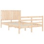 Estructura de cama de matrimonio con cabecero madera maciza de vidaXL, Camas y somieres - Ref: Foro24-3194736, Precio: 126,09...