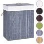 Cesto de la ropa sucia de bambú 2 secciones gris 100 l de vidaXL, Cestas para ropa - Ref: Foro24-320742, Precio: 31,67 €, Des...