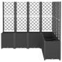 Jardinera con enrejado PP negro 160x160x140 cm de , Maceteros y jardineras - Ref: Foro24-367883, Precio: 321,33 €, Descuento: %