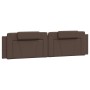 Estructura cama con luces LED cuero sintético marrón 200x200 cm de , Camas y somieres - Ref: Foro24-3214045, Precio: 221,25 €...