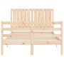 Estructura de cama de matrimonio con cabecero madera maciza de vidaXL, Camas y somieres - Ref: Foro24-3194736, Precio: 126,09...