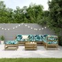Juego de muebles jardín 8 pzas y cojines madera pino impregnada de , Conjuntos de jardín - Ref: Foro24-3250579, Precio: 839,7...