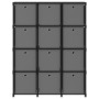 Estantería de 12 cubos con cajas tela negra 103x30x141 cm en Librerías y estanterías | Comprar online en Foru.es