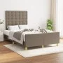 Bed frame with headboard taupe gray fabric 120x190 cm by , Beds and slatted bases - Ref: Foro24-3270545, Price: 158,43 €, Dis...