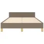 Bed frame with headboard taupe gray fabric 120x190 cm by , Beds and slatted bases - Ref: Foro24-3270545, Price: 158,43 €, Dis...