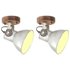 Lámparas de pared/techo industrial 2 uds plateada 20x25 cm E27 de vidaXL, Lámparas - Ref: Foro24-320504, Precio: 58,52 €, Des...