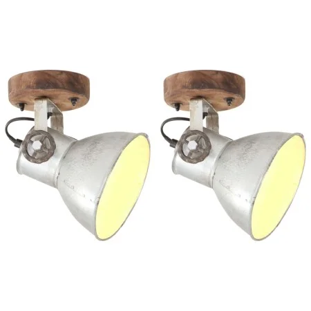 Lámparas de pared/techo industrial 2 uds plateada 20x25 cm E27 de vidaXL, Lámparas - Ref: Foro24-320504, Precio: 58,52 €, Des...