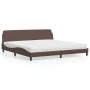 Cama con colchón cuero sintético marrón 200x200 cm de , Camas y somieres - Ref: Foro24-3208479, Precio: 418,84 €, Descuento: %