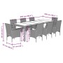 Set comedor jardín 9 pzas cojines ratán sintético vidrio beige de , Conjuntos de jardín - Ref: Foro24-3278595, Precio: 693,51...