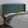 LED-Kopfteil aus dunkelgrünem Samt, 183 x 16 x 118/128 cm von , Kopf- und Fußteile - Ref: Foro24-3123831, Preis: 165,95 €, Ra...