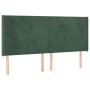 Cabecero con LED de terciopelo verde oscuro 183x16x118/128 cm de , Cabeceros y pies de cama - Ref: Foro24-3123831, Precio: 17...