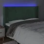 LED-Kopfteil aus dunkelgrünem Samt, 183 x 16 x 118/128 cm von , Kopf- und Fußteile - Ref: Foro24-3123831, Preis: 165,95 €, Ra...