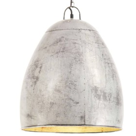 Lámpara colgante industrial redonda 25 W plateada 42 cm E27 de vidaXL, Lámparas - Ref: Foro24-320555, Precio: 50,37 €, Descue...