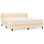 Cama box spring con colchón tela color crema 180x200 cm de , Camas y somieres - Ref: Foro24-3129574, Precio: 572,84 €, Descue...