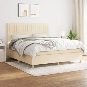 Box spring bed with cream fabric mattress 180x200 cm by , Beds and slatted bases - Ref: Foro24-3142518, Price: 634,91 €, Disc...