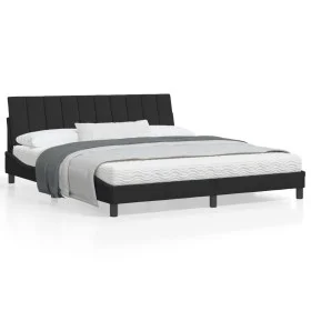 Estructura de cama con cabecero de terciopelo negro 180x200 cm de , Camas y somieres - Ref: Foro24-3207863, Precio: 246,24 €,...