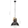 Lámpara colgante industrial redonda 25 W negra 30 cm E27 de vidaXL, Lámparas - Ref: Foro24-320536, Precio: 63,14 €, Descuento: %