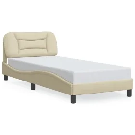 Estructura de cama con luces LED tela crema 80x200 cm de , Camas y somieres - Ref: Foro24-3213667, Precio: 166,13 €, Descuent...