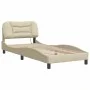Estructura de cama con luces LED tela crema 80x200 cm de , Camas y somieres - Ref: Foro24-3213667, Precio: 166,13 €, Descuent...