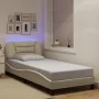 Estructura de cama con luces LED tela crema 80x200 cm de , Camas y somieres - Ref: Foro24-3213667, Precio: 166,13 €, Descuent...