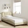 Estructura de cama con luces LED tela crema 80x200 cm de , Camas y somieres - Ref: Foro24-3213667, Precio: 166,13 €, Descuent...
