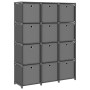 Estantería de 12 cubos con cajas tela gris 103x30x141 cm en Librerías y estanterías | Comprar online en Foru.es
