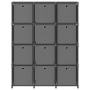 Estantería de 12 cubos con cajas tela gris 103x30x141 cm en Librerías y estanterías | Comprar online en Foru.es