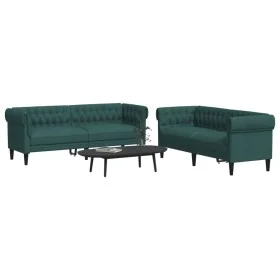 Juego de sofás 2 piezas tela verde oscuro de , Sofás - Ref: Foro24-3209204, Precio: 662,91 €, Descuento: %