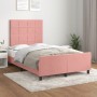 Estructura de cama con cabecero terciopelo rosa 120x190 cm de , Camas y somieres - Ref: Foro24-3270583, Precio: 195,83 €, Des...
