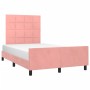 Estructura de cama con cabecero terciopelo rosa 120x190 cm de , Camas y somieres - Ref: Foro24-3270583, Precio: 195,83 €, Des...